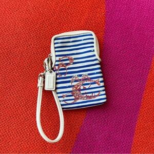 Coach Signature C Nautical Stripe Wristlet